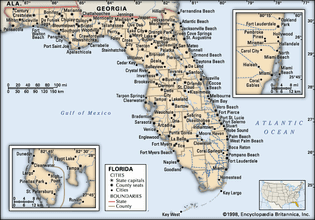 map of Florida, U.S.