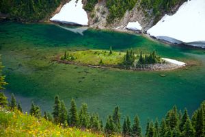 island in Lake Ann, Washington