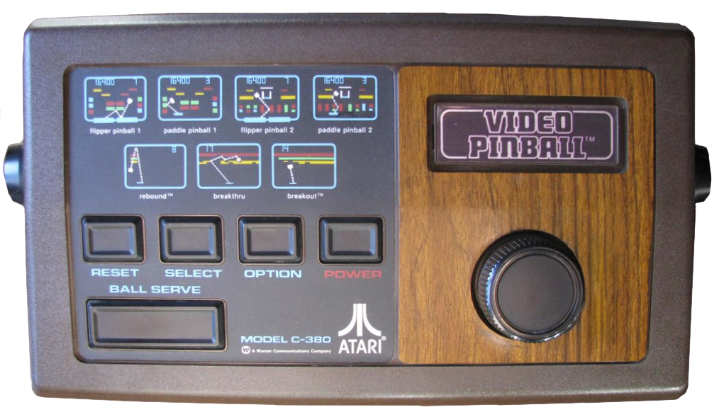 Atari C-380 Video Pinball Woodgrain Console