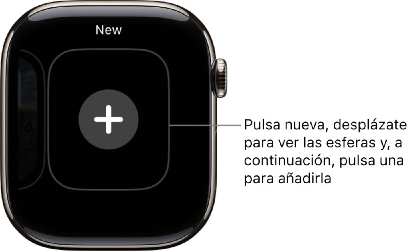 Botón Añadir esfera en Apple Watch