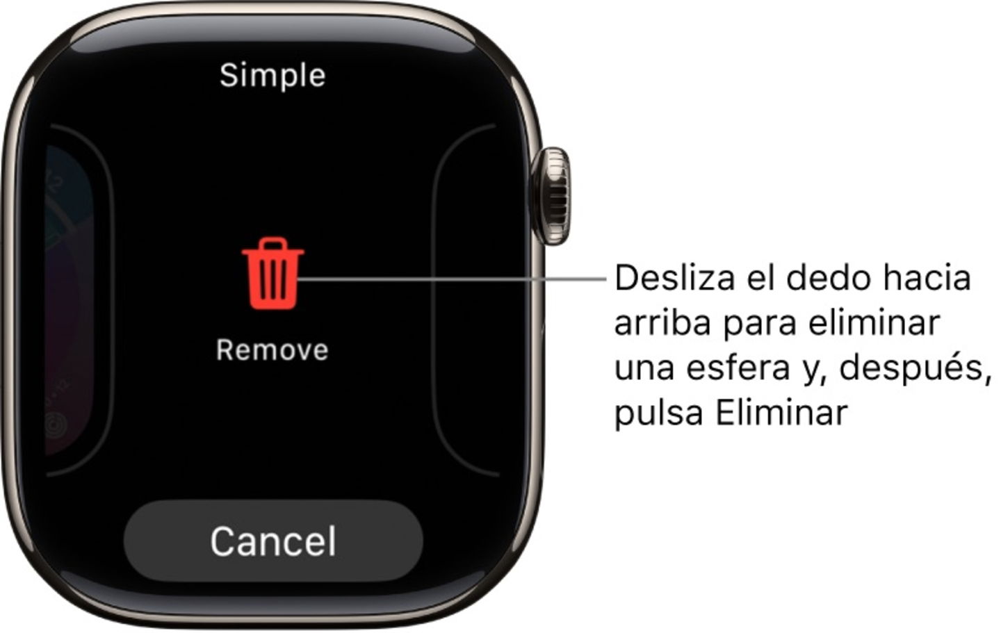 Eliminar una esfera en el Apple Watch