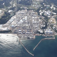 東京電力福島第1原発＝2022年8月21日午後2時30分、本社ヘリから