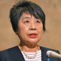 国連パレスチナ難民救済事業機関への資金拠出再開を表明する上川陽子外相＝国会内で2024年4月2日午前10時2分、手塚耕一郎撮影