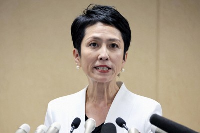 東京都知事選出馬を表明する立憲民主党の蓮舫氏＝東京都千代田区で2024年5月27日午後2時、和田大典撮影