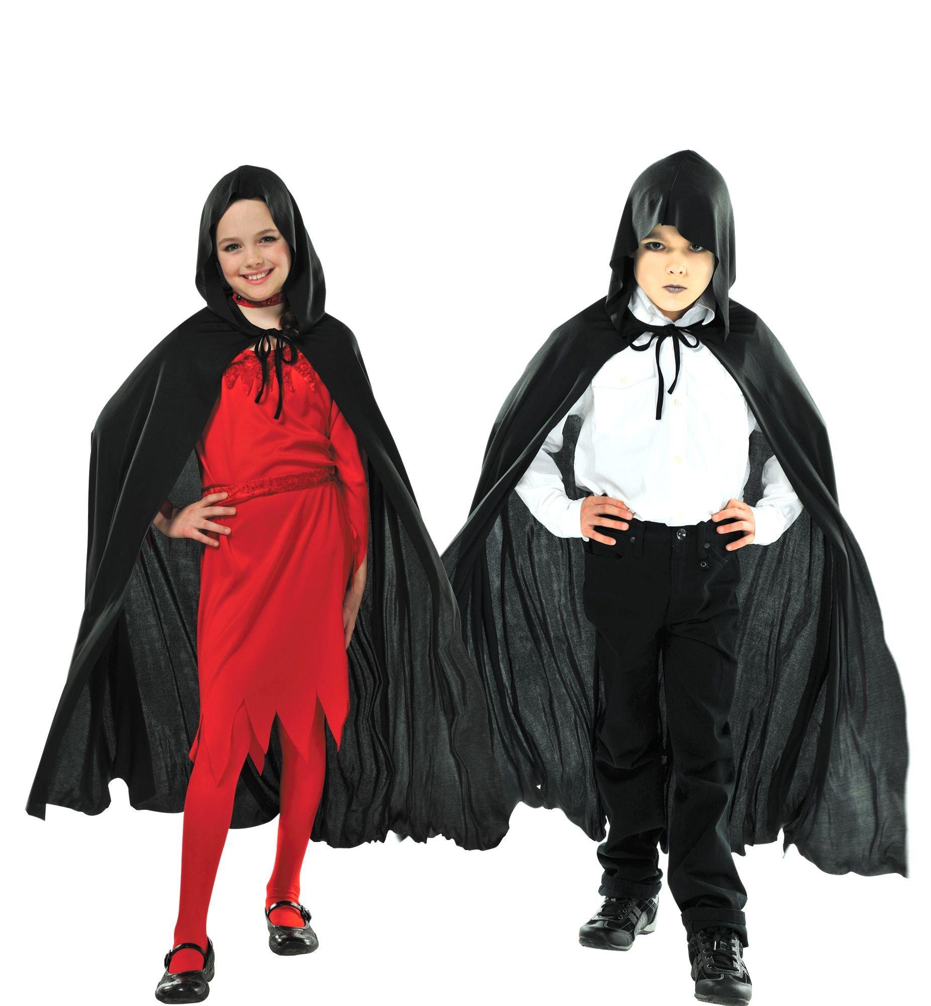 Kids' Black Hooded Cape