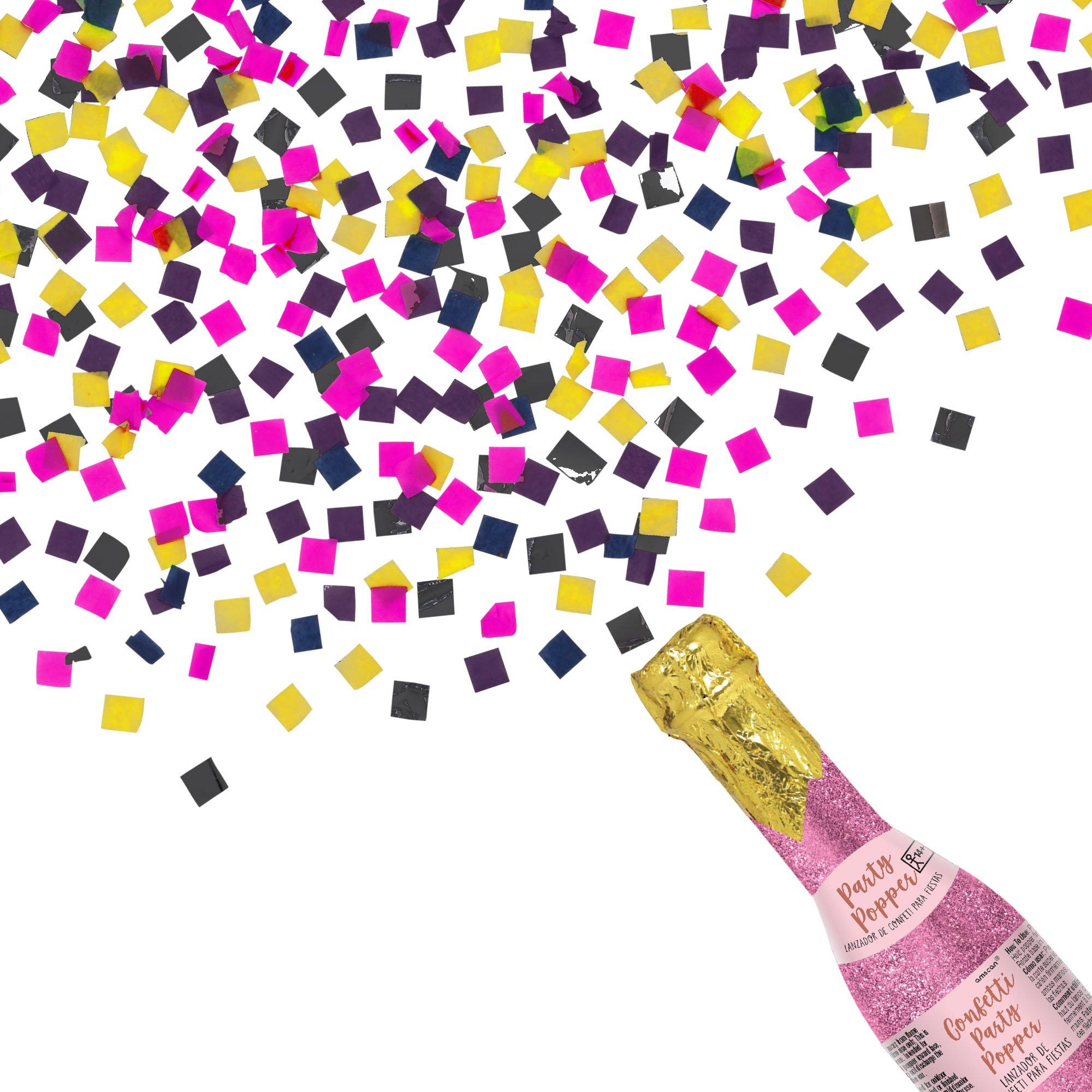 Glitter Pink Champagne Bottle Confetti Popper