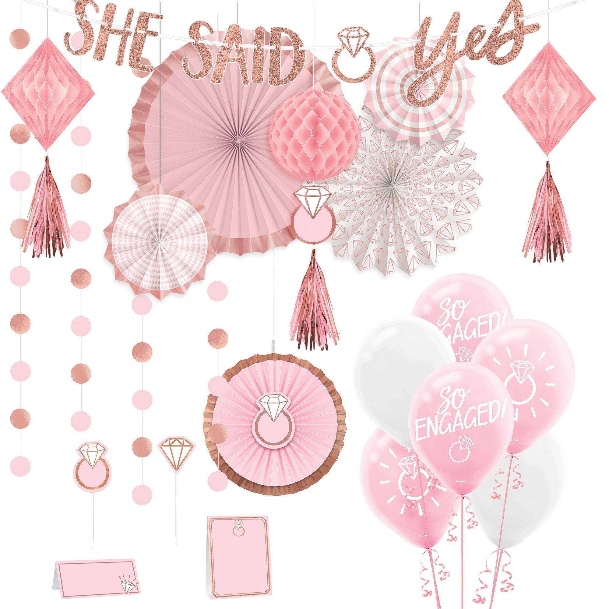 Blush & Rose Gold Bachelorette Party Decorating Kit