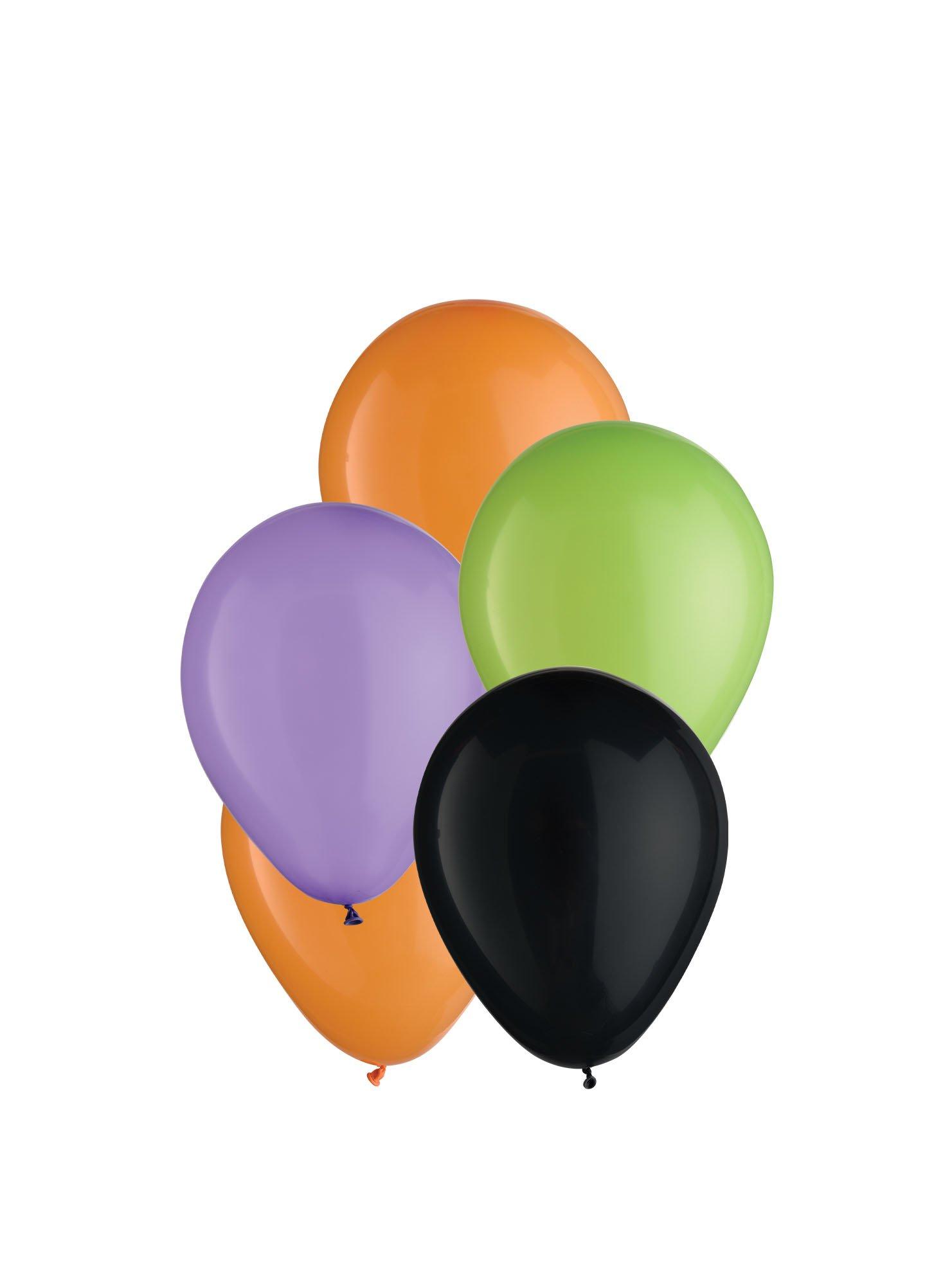 25ct, 5in, Halloween 4-Color Mix Latex Balloons - Black, Green, Orange, & Purple