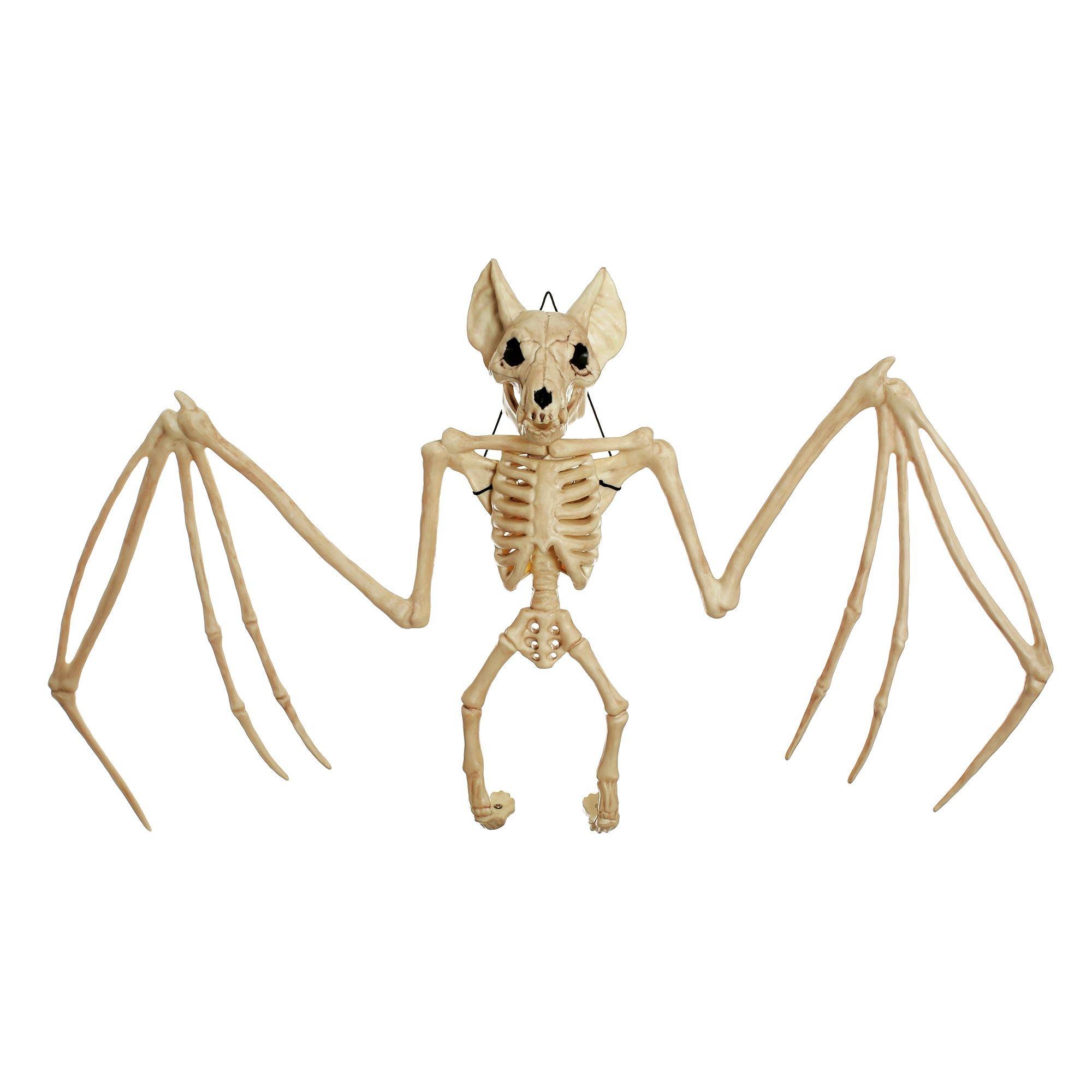 Giant Bat Skeleton Plastic Hanging Decoration, 22.5in x 14.5in