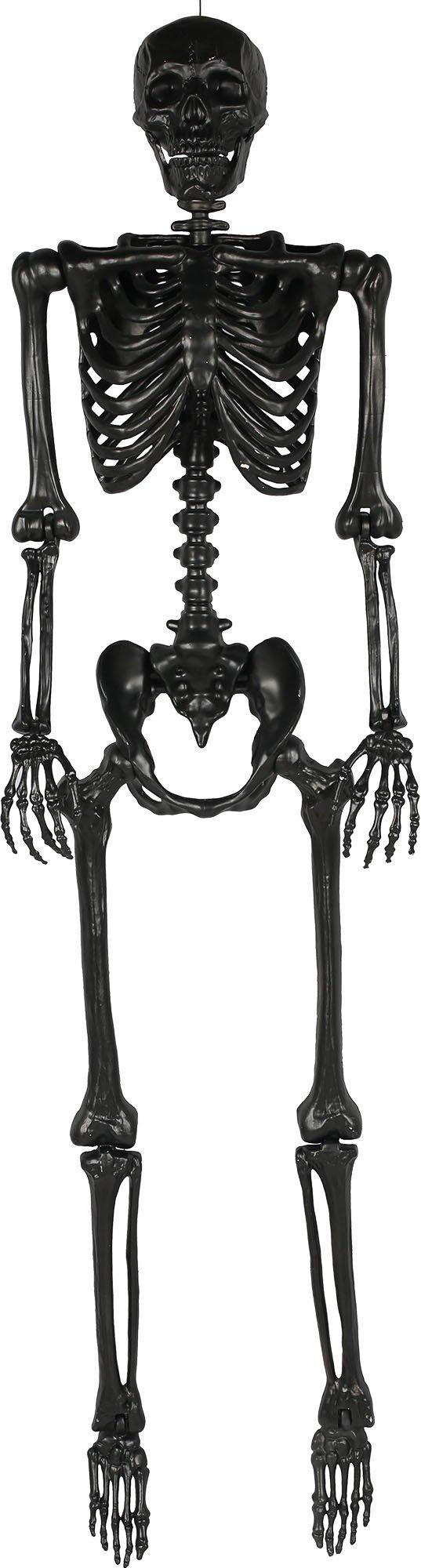 Life-Size Poseable Skeleton, Black, 5ft - Halloween Decoration