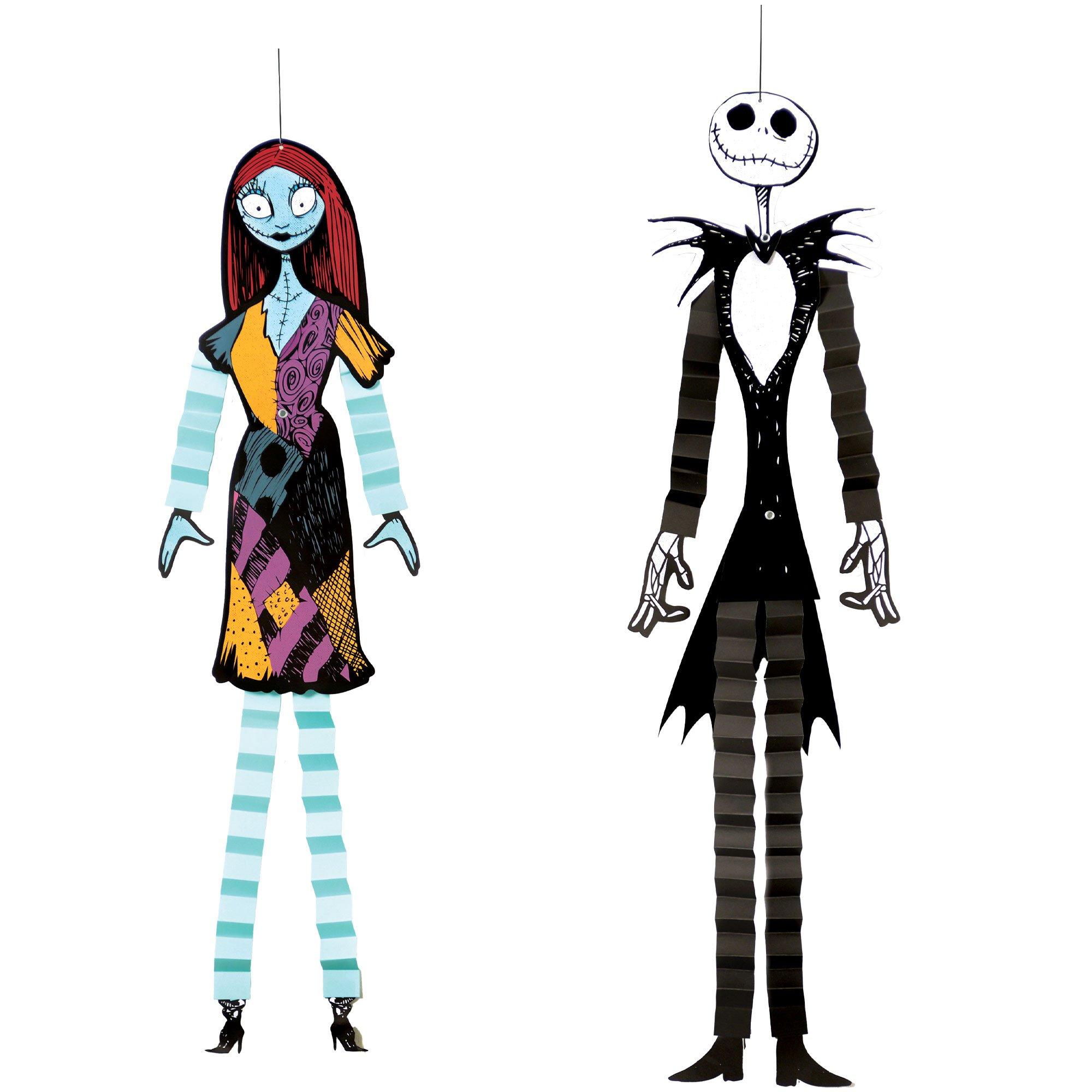 Jack Skellington & Sally Hanging Decoration Set, 2pc - The Nightmare Before Christmas