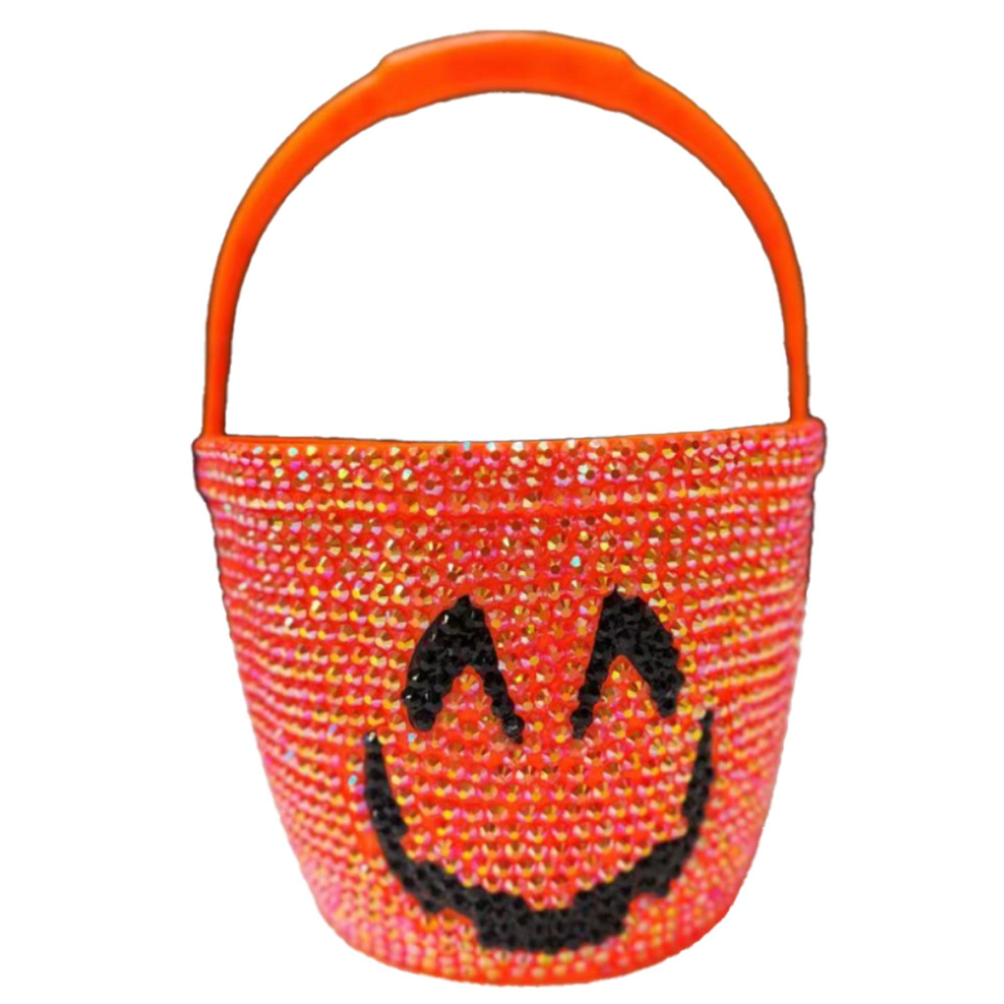 Rhinestone Pumpkin Treat Bucket, 6in x 9in