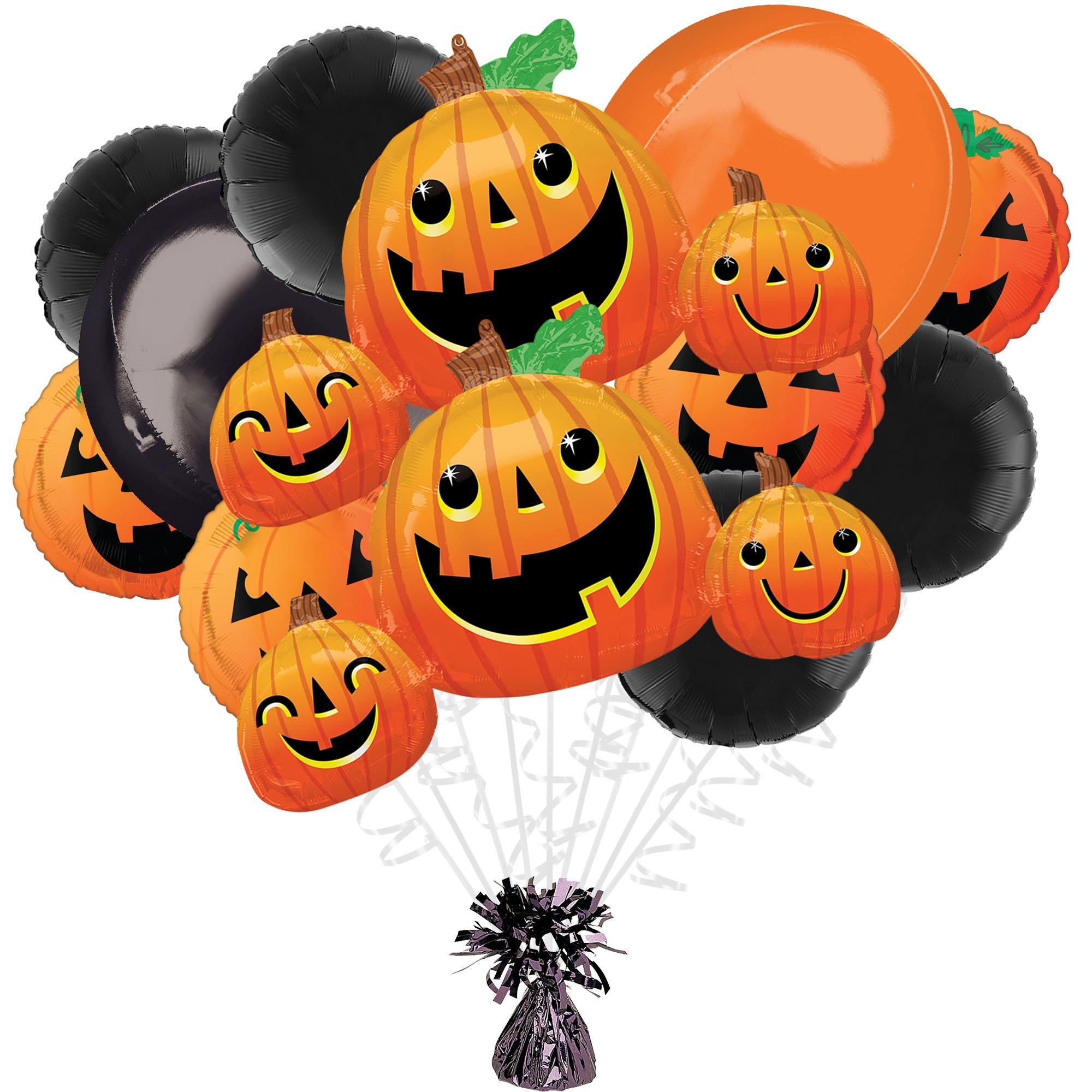 Friendly Jack-o'-Lanterns Halloween Foil Balloon Bouquet