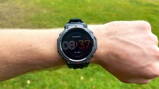 Amazfit T-Rex 3 on a person's wrist