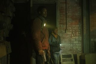 (L to R) Lamar Johnson as Henry and Keivonn Woodard as Sam in The Last of Us episode 5