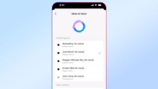 Meta AI voice with celebrity voice samples
