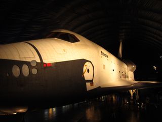 Space Shuttle Enterprise sits in the new Intrepid Museum pavilion, New York City. Photo taken July 18, 2012.