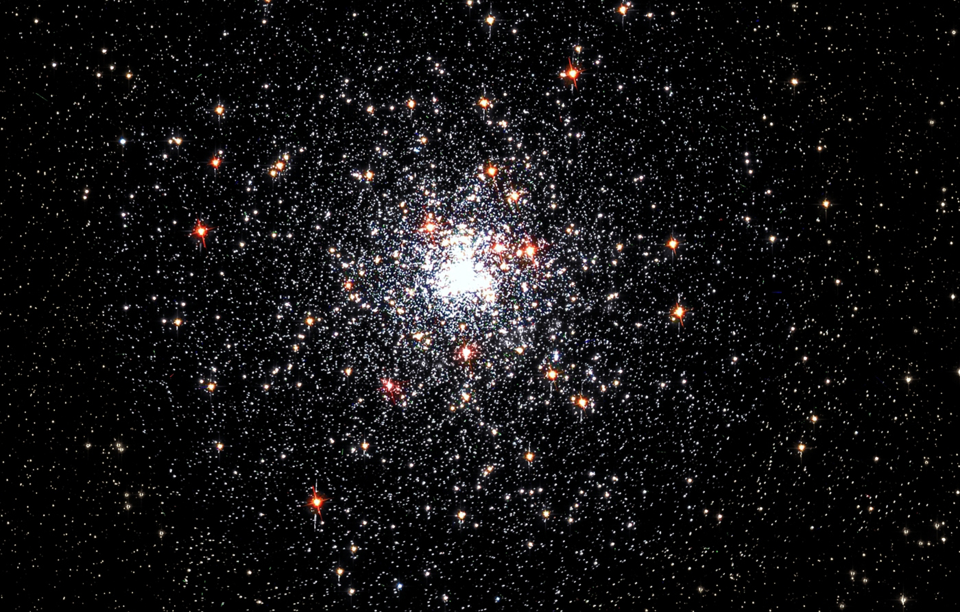 This view of globular cluster NGC 6624 was imaged by NASA&#039;s Hubble Space Telescope. The cluster is 27,000 light-years away and lies farther than the center of our galaxy in the constellation Sagittarius.