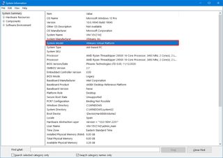 System Information PC model number