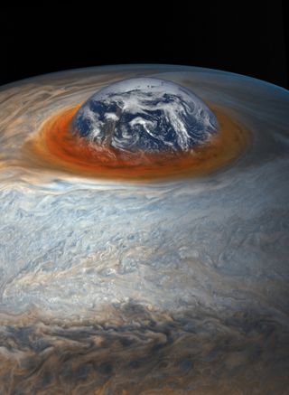 Jupiter's Great Red Spot vs. Earth