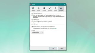 A screenshot of ExpressVPN's advanced options panel
