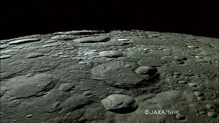 This photo of craters at the moon's north pole was taken By Japan's Kaguya lunar orbiter on Oct. 31, 2007.