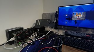 Pineboards setup for playing SuperTuxKart on a Raspberry Pi 5 using an external GPU