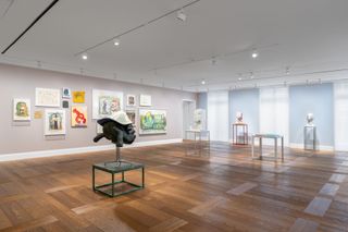 Installation view, ‘Nicole Eisenman. with, and, of, on Sculpture’ at Hauser & Wirth Paris,5 June–21 September 2024.© Nicole Eisenman.Courtesy the artist and Hauser & Wirth.