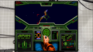 Shot of the ITX Llama playing Wing Commander, appropriately adjusted to its CPU frequency-sensitive game logic