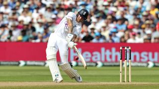 Ben Stokes of England pulls the ball to the boundary during day three of the 3rd 2024 Test Match between England and the West Indies