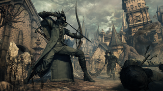 A fight scene in Bloodborne