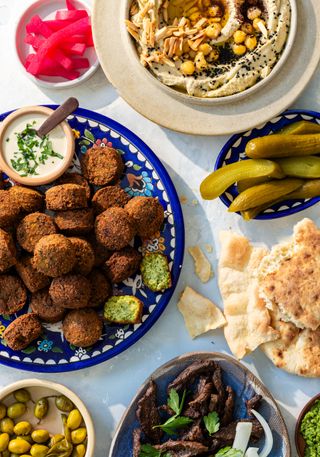 table of food from Palestinian recipe book