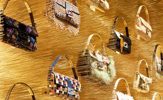 Fendi Boutique Via Montenapoleone Baguette Wall Close Up