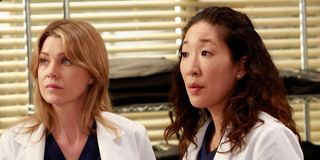 Sandra Oh alongside Ellen Pompeo in _Grey's Anatomy._