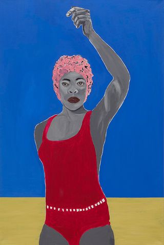 Painting by Zanele Muholi titled Cwephesha, 2021