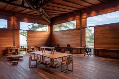 museum of amazonian science, and its timber clad interior