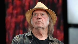 Neil Young attends a press conference for Farm Aid 34 at Alpine Valley Music Theatre on September 21, 2019 in East Troy, Wisconsin