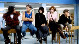 (L to R) JUDD NELSON, EMILIO ESTEVEZ, ALLY SHEEDY, MOLLY RINGWALD, ANTHONY MICHAEL HALL in THE BREAKFAST CLUB