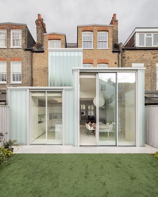 sky lantern house rear extension facade in minimalist architecture