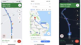 Google Maps on iOS routes