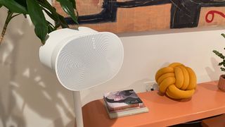 Sonos Era 300 on a stand in a home environment