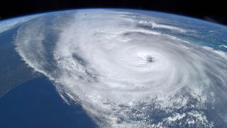 Expedition 68 NASA astronaut Bob Hines captured this view of Hurricane Ian on Sept. 28, 2022.