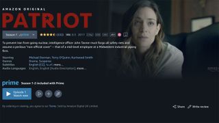 Prime Video screenshot, Patriot