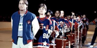 Emilio Estevez, Joshua Jackson, Kenan Thompson, and Marguerite Moreau in The Mighty Ducks