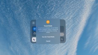 Travel Mode screenshots on Vision Pro.