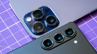 Samsung Galaxy Z Fold 5 versus Apple iPhone 14 Pro Max camera face-off comparison.