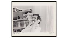 Steve on the phone (photo by Bill Kelley). 'Apple outgrew its headquarters twice in 1977'