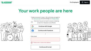 Website screenshot for Glassdoor.
