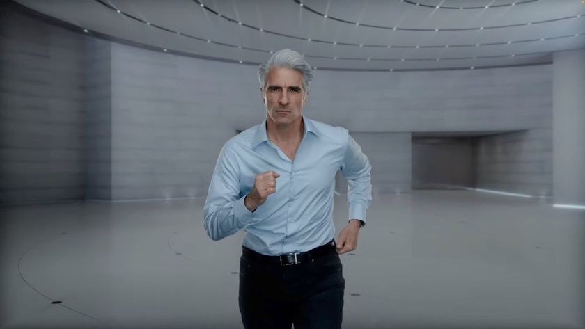 Apple engineer Craig Federighi running in a WWDC 2022 livestream