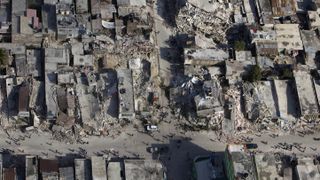 Port-au-Prince, the capital of Haiti, damaged by the magnitude-7 earthquake that struck the region in January 2010.